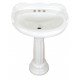 Mexican Talavera Pedestal Sink  Roman Style Pure White 